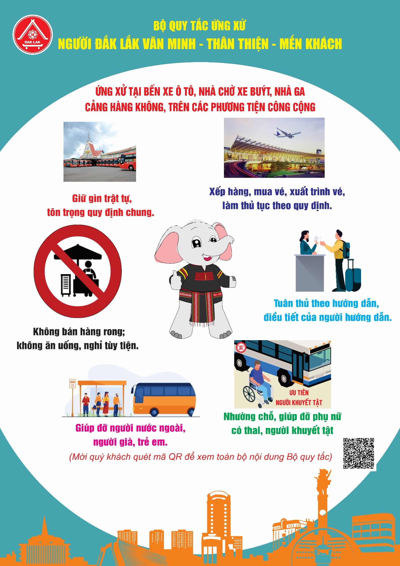 Bộ quy tắc ứng xử Người Đắk Lắk Văn minh - Thân thiện - Mến khách