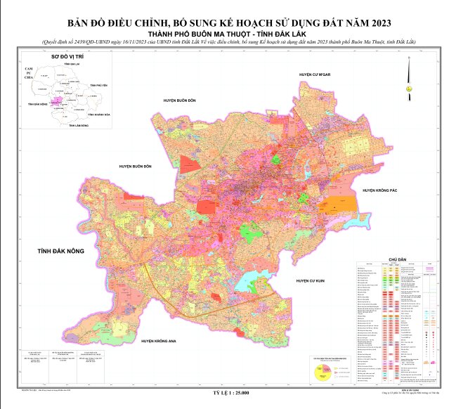 QUYẾT ĐỊNH ĐIỀU CHỈNH, BỔ SUNG KẾ HOẠCH SỬ DỤNG ĐẤT NĂM 2023 THÀNH PHỐ BUÔN MA THUỘT