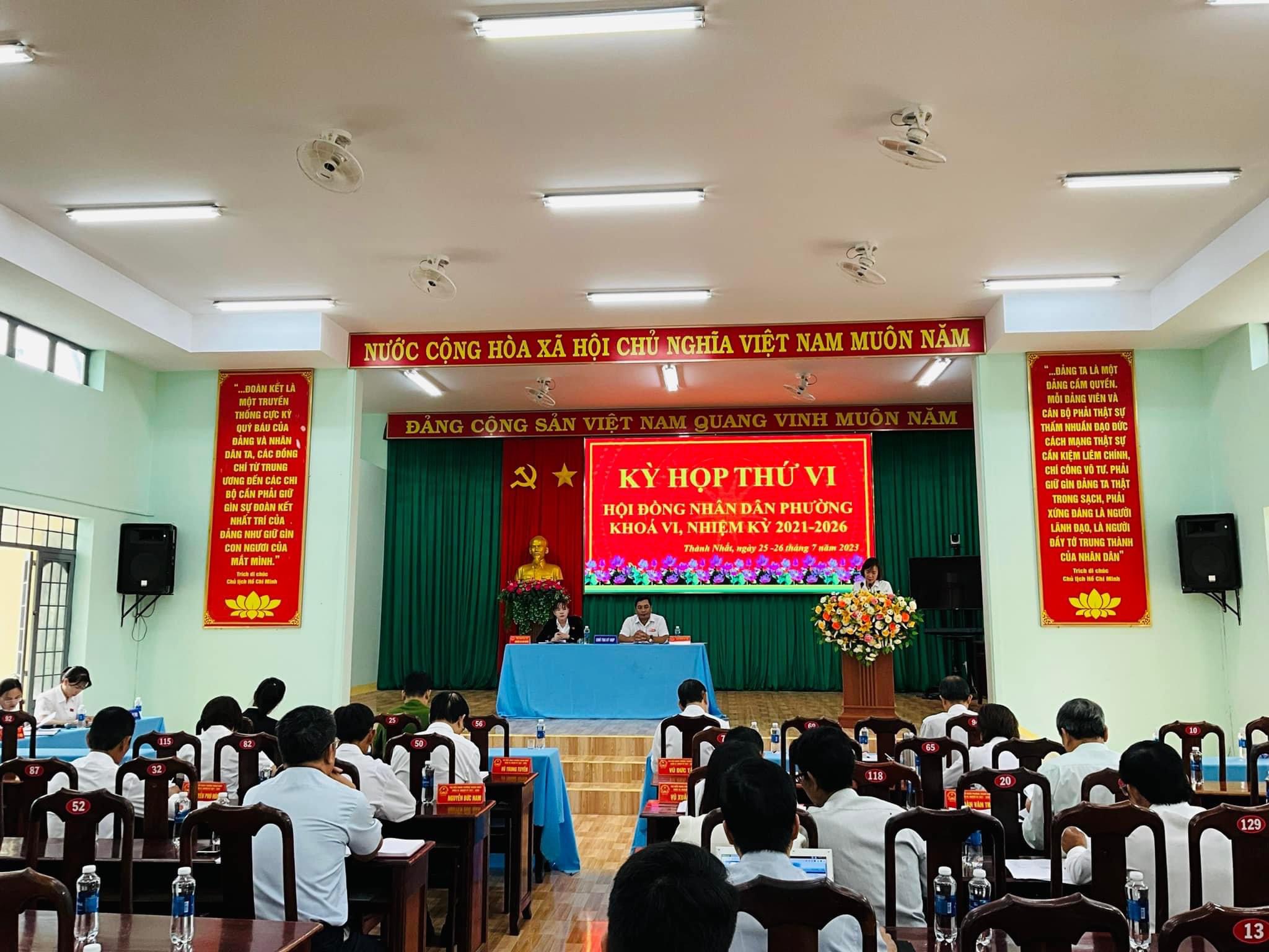 KỲ HỌP THỨ SÁU HỘI ĐỒNG NHÂN DÂN PHƯỜNG THÀNH NHẤT KHÓA VI NHIỆM KỲ 2021-2026